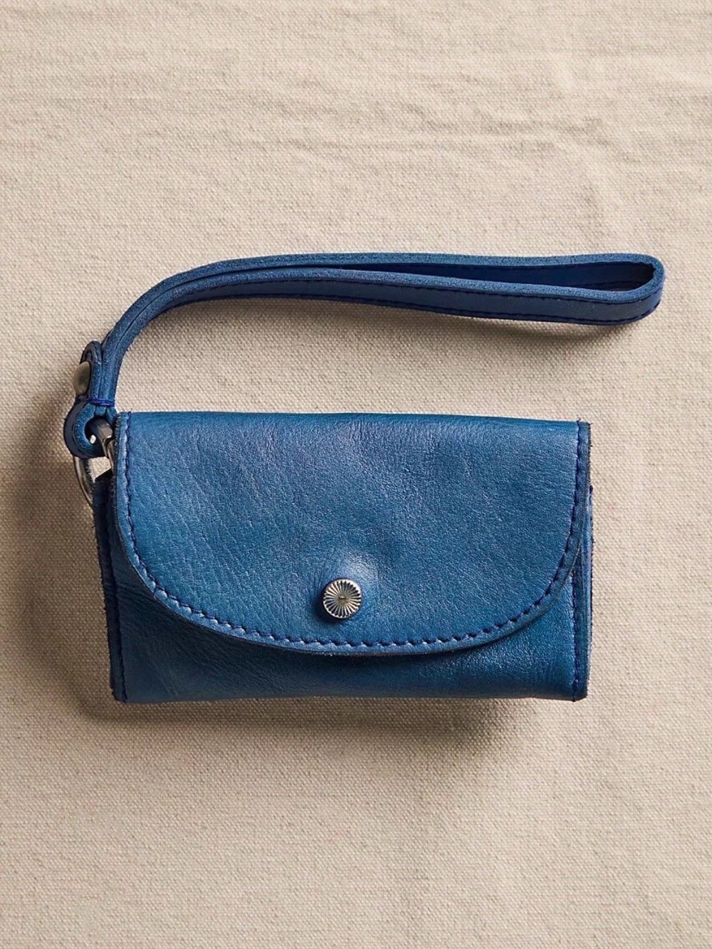 Free People Leather Bag Lanyard NWT Lapis Blue MSRP$38
